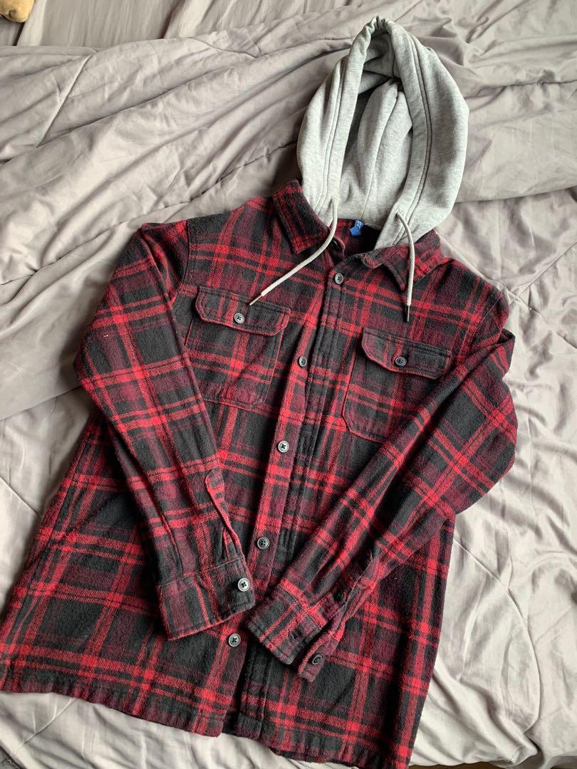 Hooded flannel shirt h&m on sale