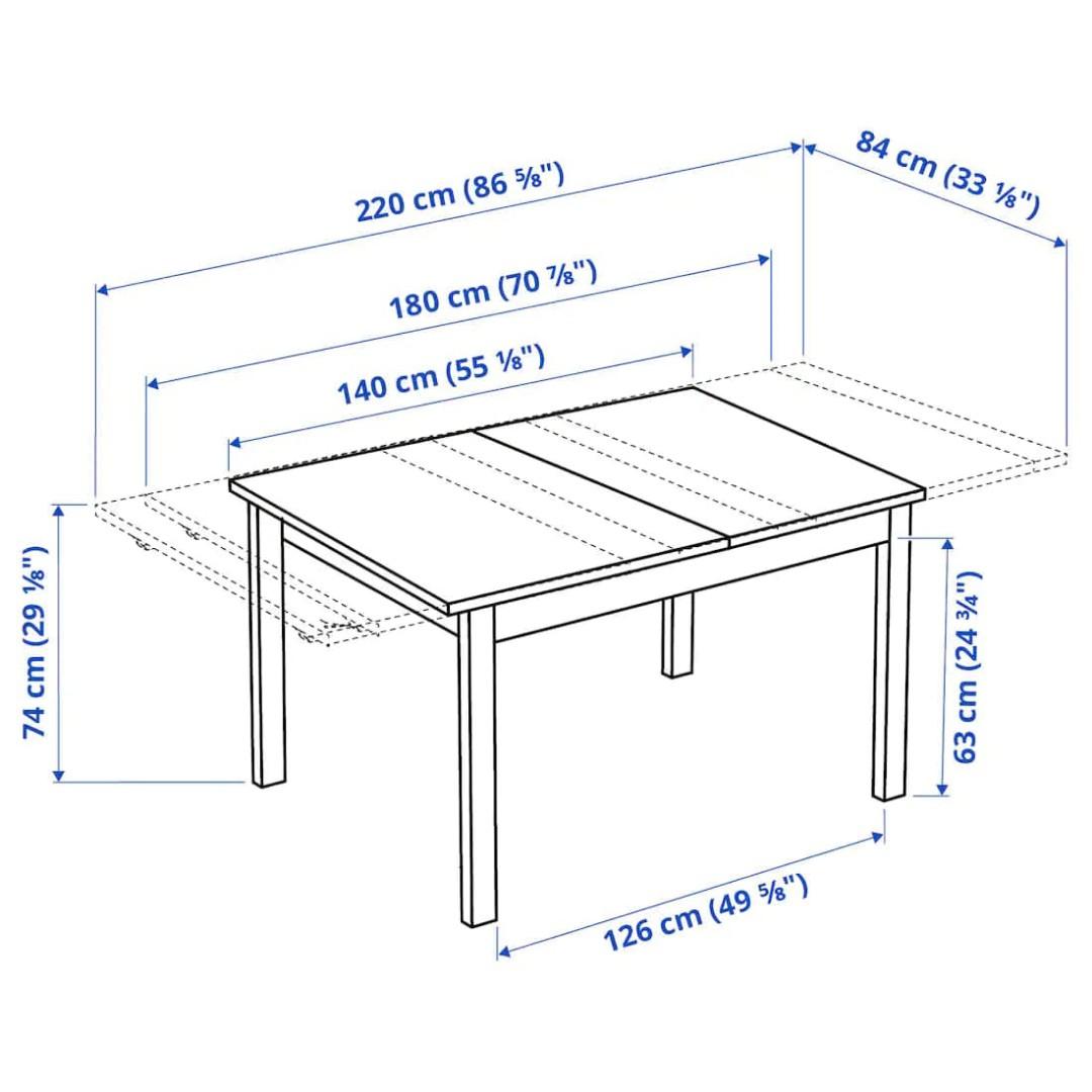 Ikea bjursta shop extendable table dimensions