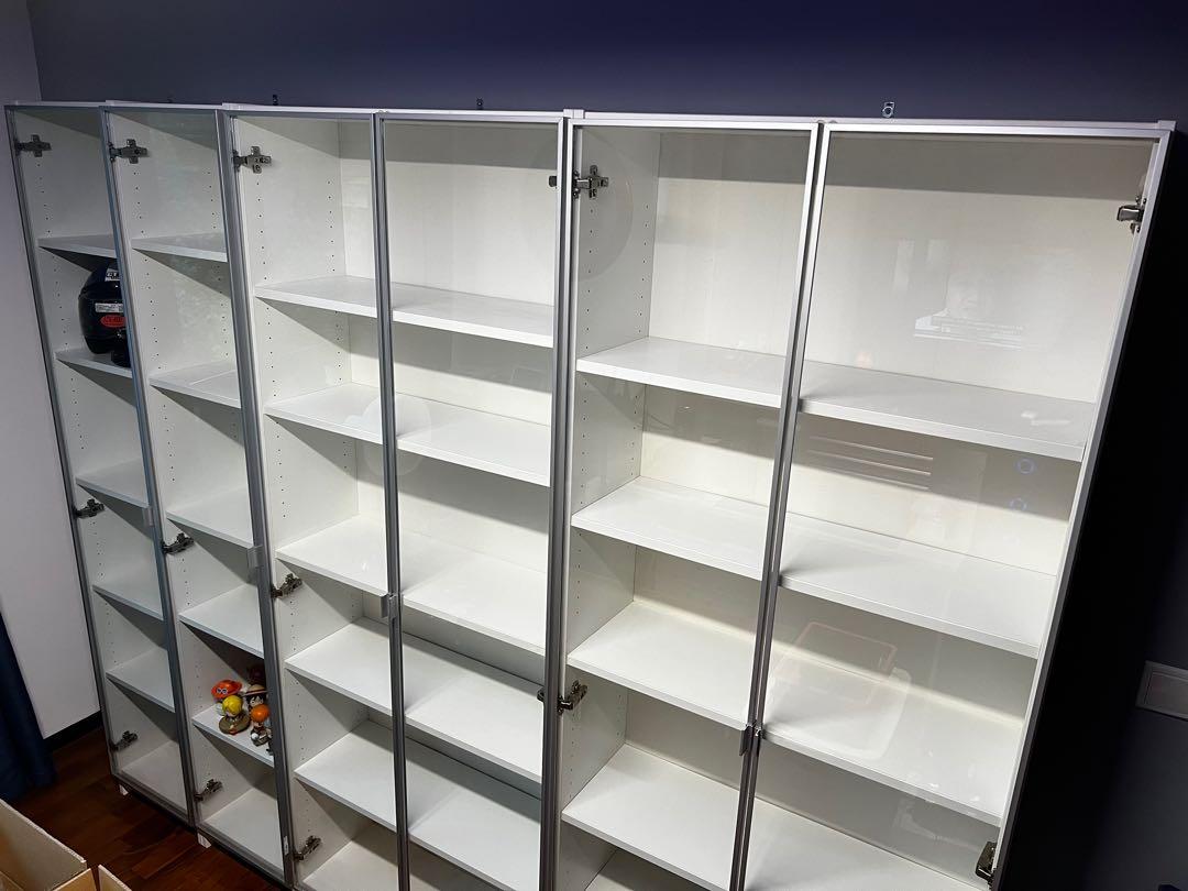 Ikea Bookshelves with glass doors, Furniture & Home Living, Furniture