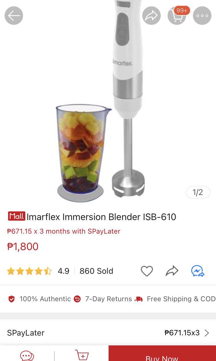 Imarflex Immersion Blender ISB610, TV & Home Appliances, Kitchen