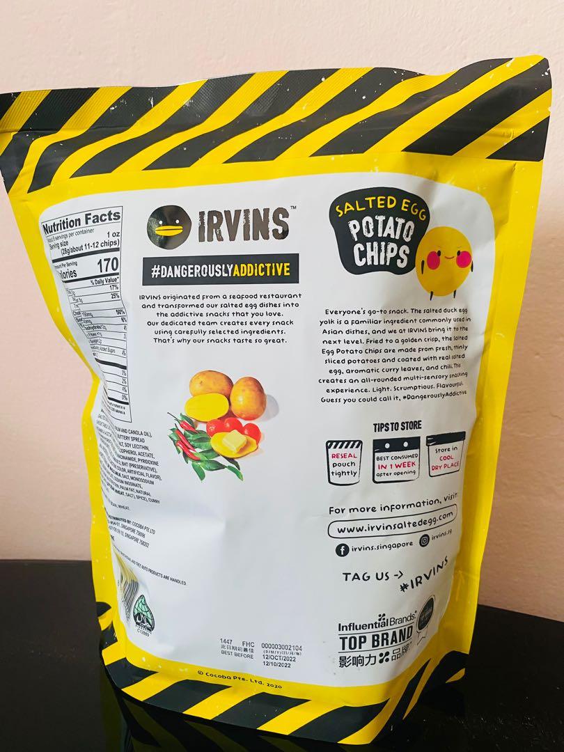 Irvins Salted Egg Potato Chips (230g), Food & Drinks, Packaged ...