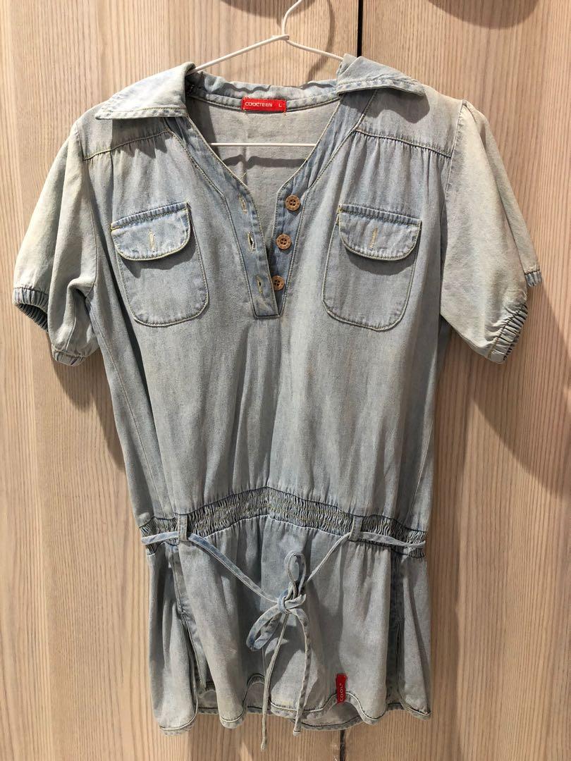 jeans shirt dress, Fesyen Wanita 