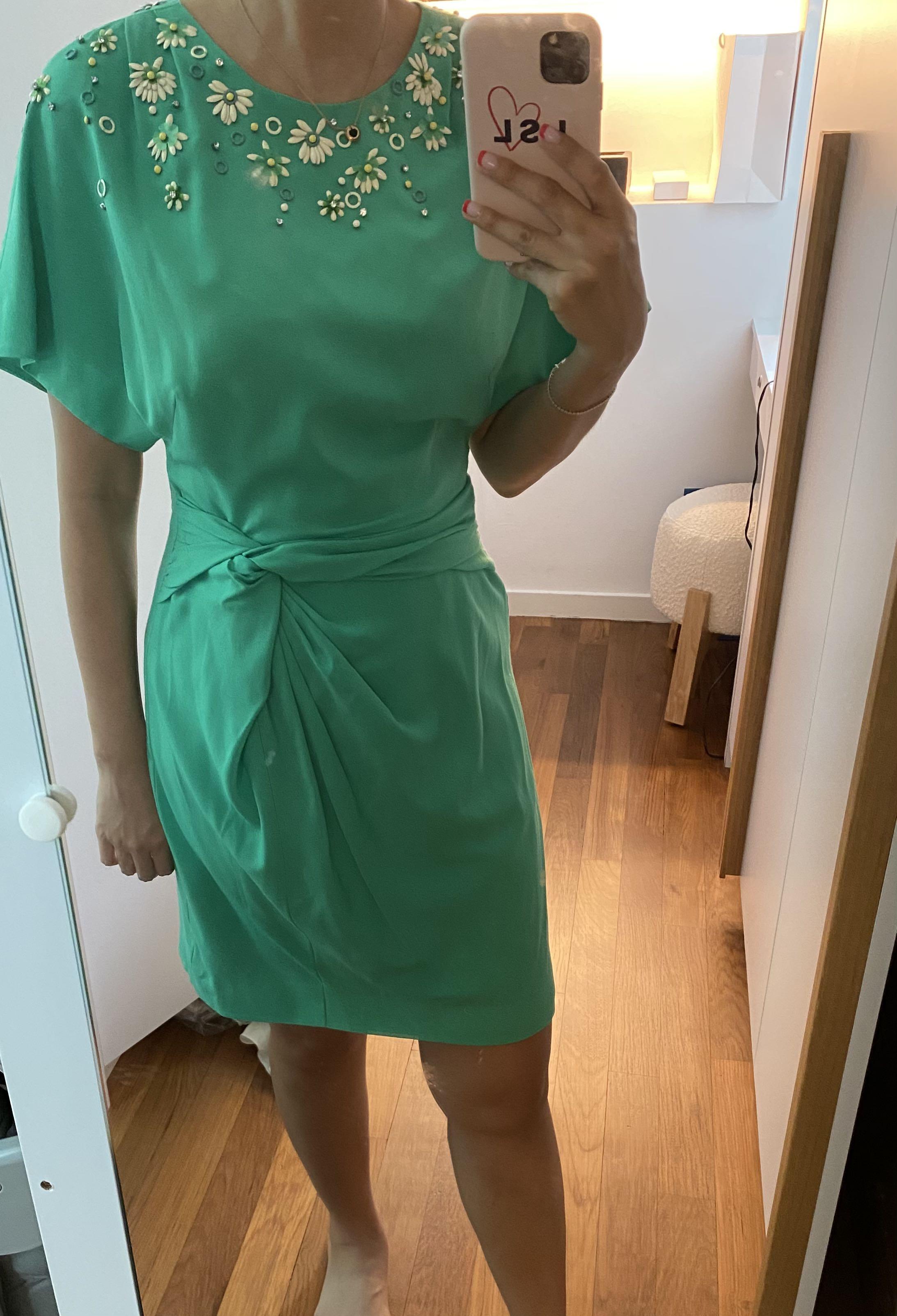 Karen Millen Green Dress with Floral 