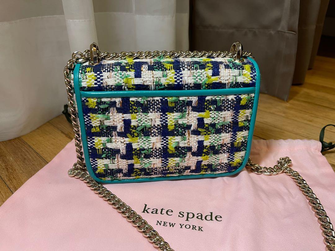 Kate Spade New York Small Nicola Tweed Twistlock Convertible Chain Shoulder  Bag - Green Shoulder Bags, Handbags - WKA230212