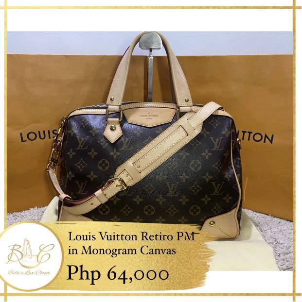 Louis Vuitton Retiro PM Monogram, Luxury, Bags & Wallets on Carousell