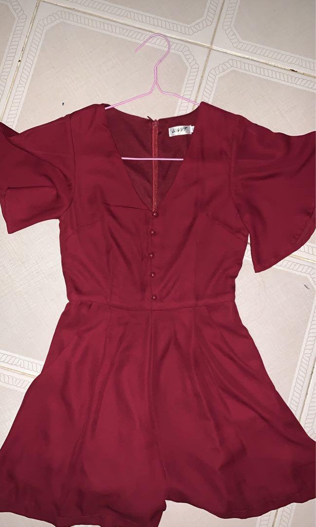 Red discount romper shorts