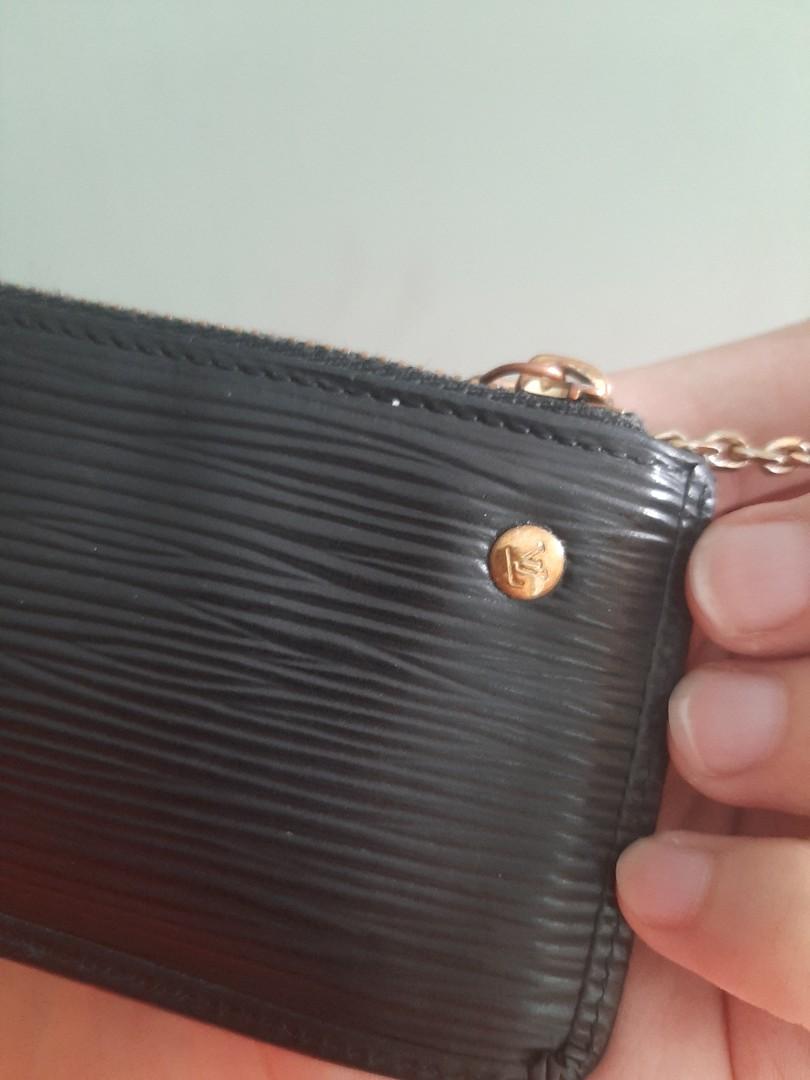 Louis Vuitton Black EPI Leather Noir Pochette Cles Key Pouch Coin Purse 860551