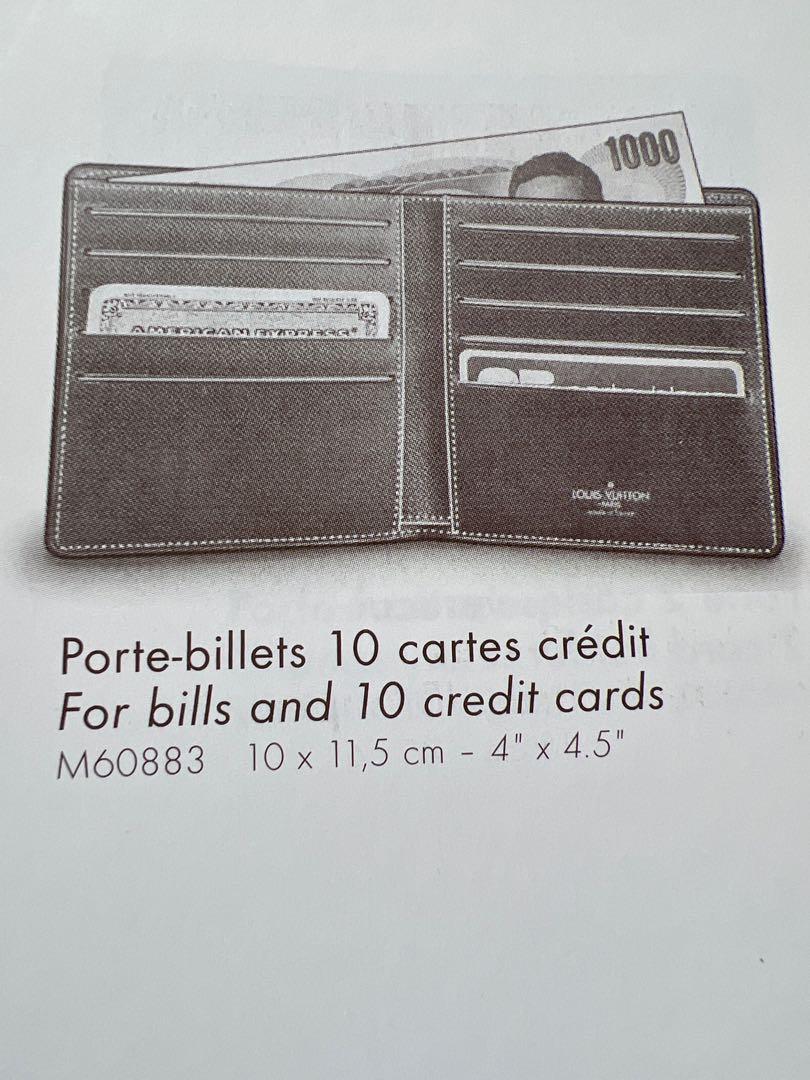 LOUIS VUITTON Monogram Wallet Bi-fold Billets 10 Credit M60883