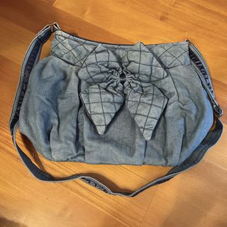 ($100/3) Naraya 大容量寶藍色復古蝴蝶結斜孭袋64210708939394110