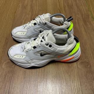 Nike m2k tekno clearance pure platinum volt orange