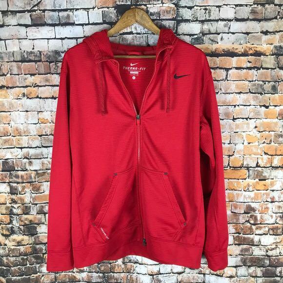 Red nike zip up hoodie mens online