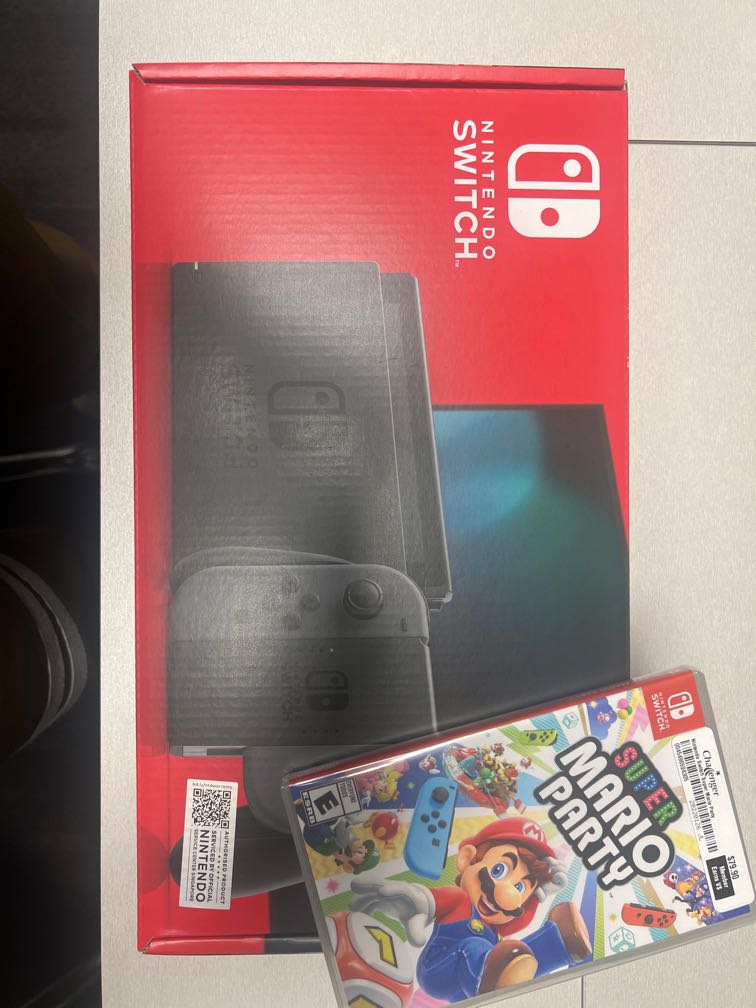 Nintendo Switch Console Gen 2 *Brand new* with game Grey, Video Gaming