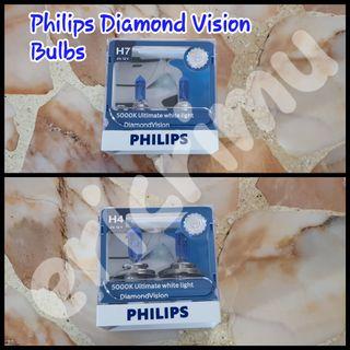 PHILIPS LED T10 / Diamond Vision Halogen Bulbs 5000K - H4, H11.