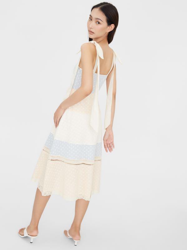 POMELO Janesuda x Pomelo Sustainable Tiered Midi Dress Multi Color