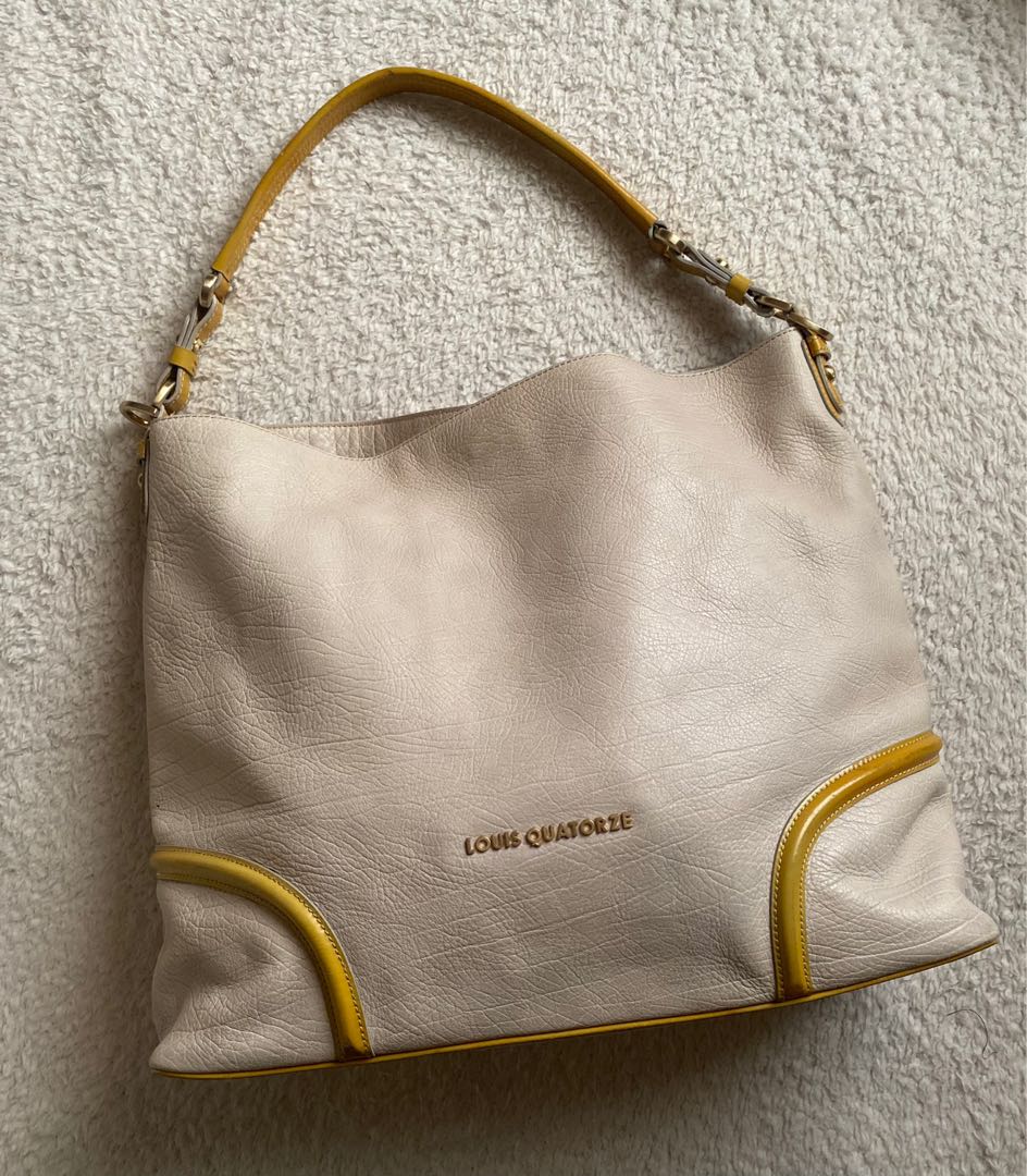 Preloved Louis Quatorze Off white Leather Hobo bag, Luxury, Bags ...