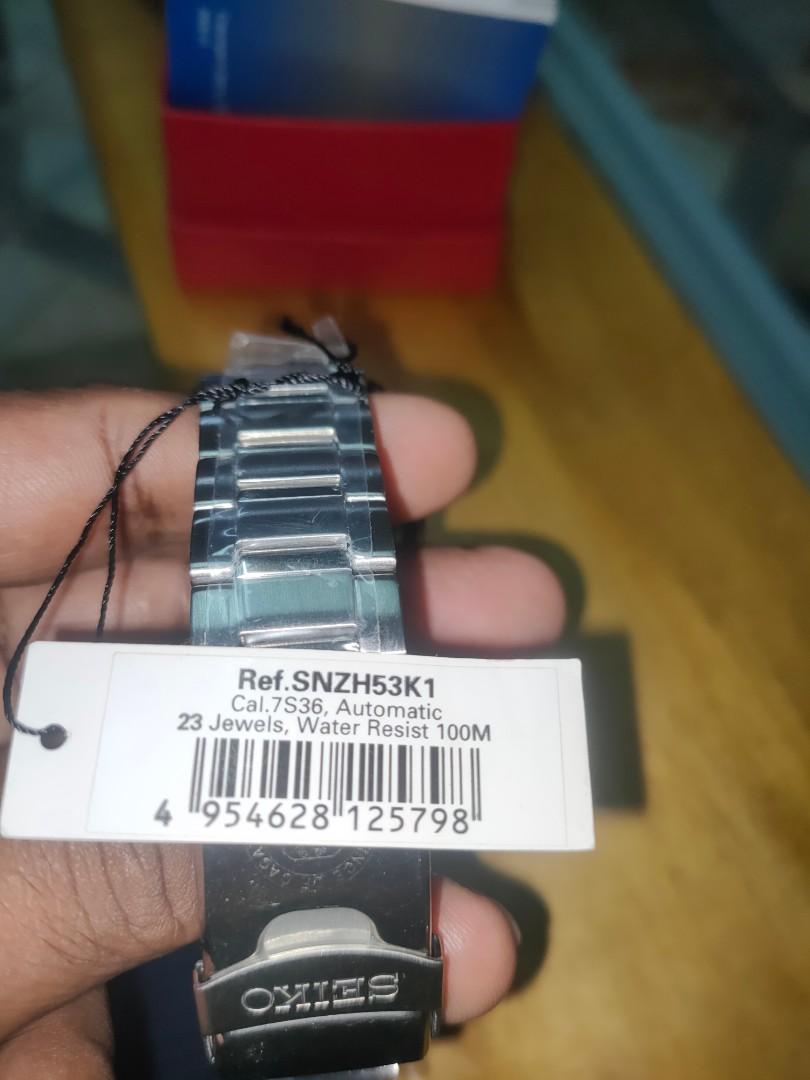 Seiko 5 Sports (Category: Men's Watches) located in Tuguegarao City. Submitted by fleqrt (Listing ID 1140691694, Image 2). Description: Brand New Seiko 5 Sports 7S36 Blue Automatic 23 Jewels Water Resist 100m Ref. SNZH53K1 Stainless steel case Stainless steel bracelet Unidirectional bezel Navy blue dial Silver tone with luminous hands and markers 100m water resistant Movement Automatic Calibre 7S36B (23 Jewels) Hardlex crystal Three fold clasp wi