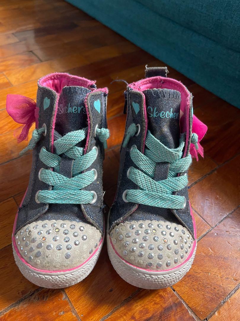 Skechers high cut discount shoes for girls