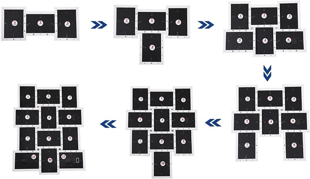SONGMICS Picture Frame Collage for 12 Photos in 4" x 6" (10 x 15 cm