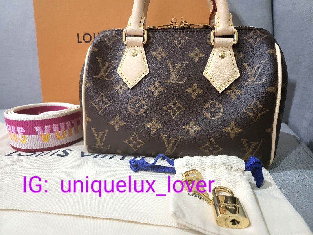 Newest !! LV Bandou 20 With Pink Strap complet set •Nett •Exclude ongkir,  Barang Mewah, Tas & Dompet di Carousell