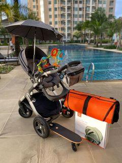 Stokke Trailz stroller with accessories