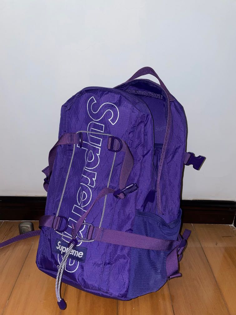 本日の目玉 18FW Supreme Backpack Purple 紫 バックパック