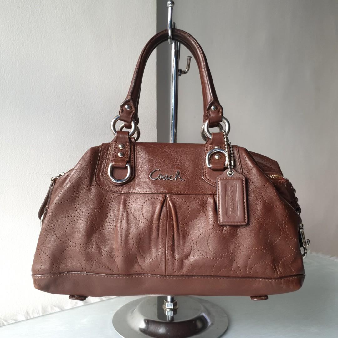 Coach ashley leather satchel deals