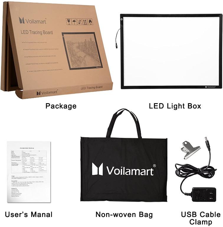 Voilamart A3 LED Light Box Tracer, 12V Ultra Bright 3-Level