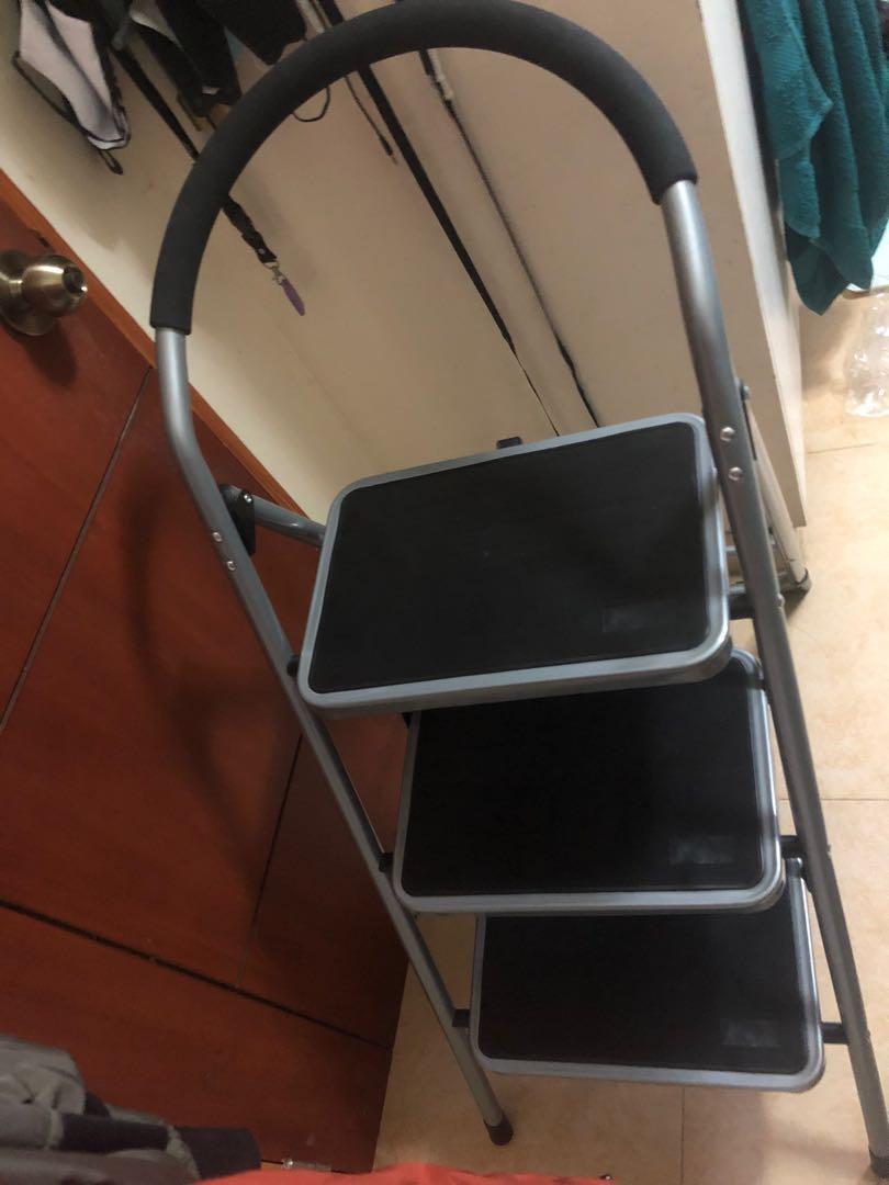 3Step Ladder Stool Combo with Handgrip AntiSlip Folding Step Stool
