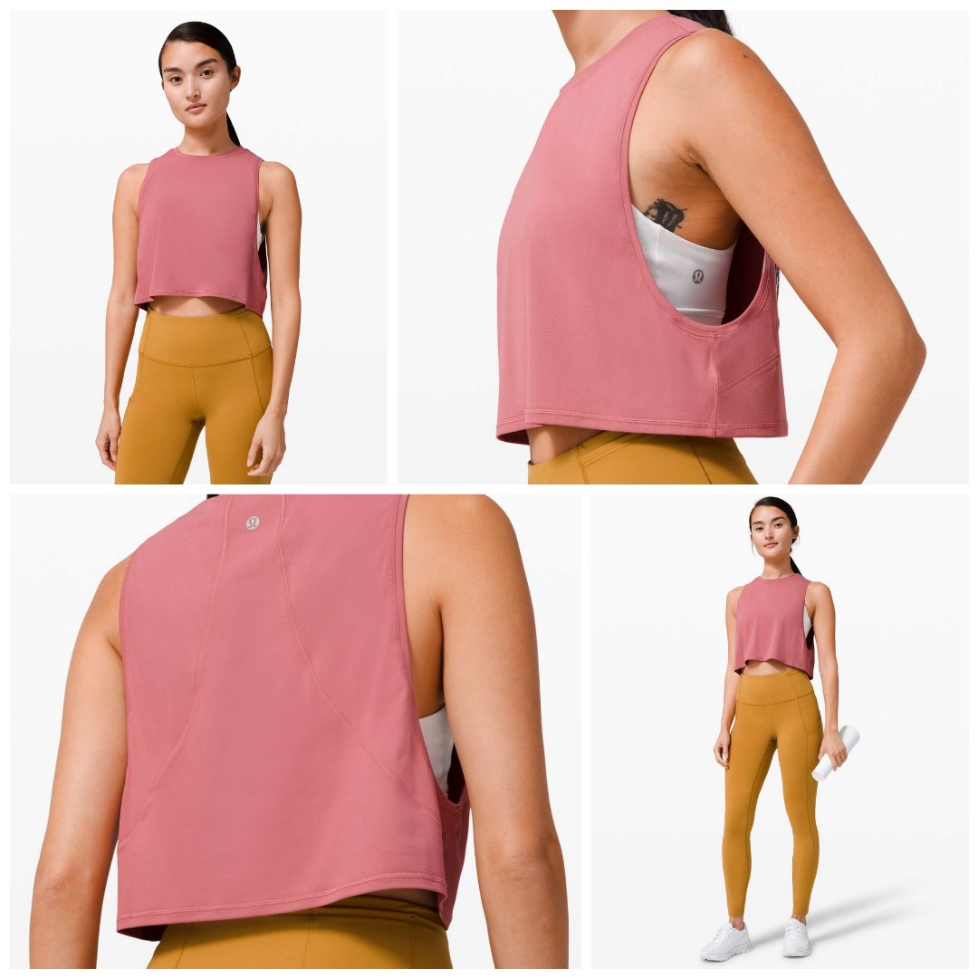 Lululemon All Yours Crop Tank in Raspberry Cream size 4, Women's Fashion,  Activewear on Carousell