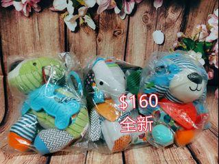 嬰兒動物布偶掛件(小狗/大象/浣熊)