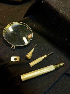 🕋🚦林櫃🚦🕋 早期銅製放大鏡螺絲起子二合一