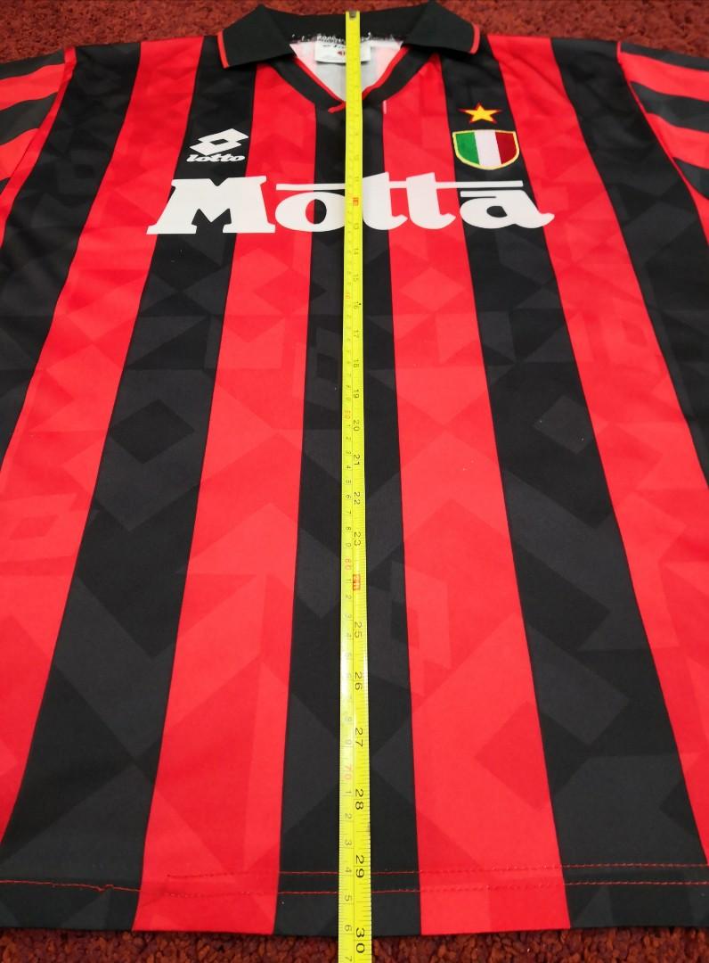 VINTAGE AC MILAN HOME JERSEY 1993-94 LOTTO MOTTA, Hobbies & Toys,  Collectibles & Memorabilia, Vintage Collectibles on Carousell