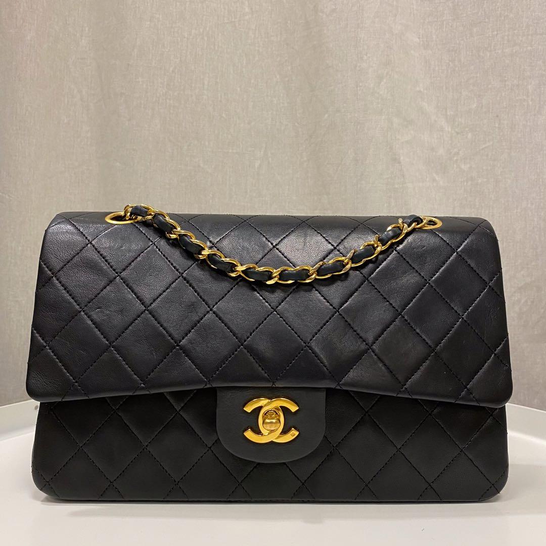 Chanel Double Flap Lambskin Medium, Luxury, Bags & Wallets on Carousell