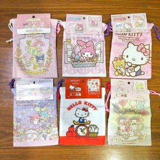 [Authentic] Sanrio Mini Drawstring Pouches (Hello Kitty, My Melody, Kuromi, Little Twins Star)