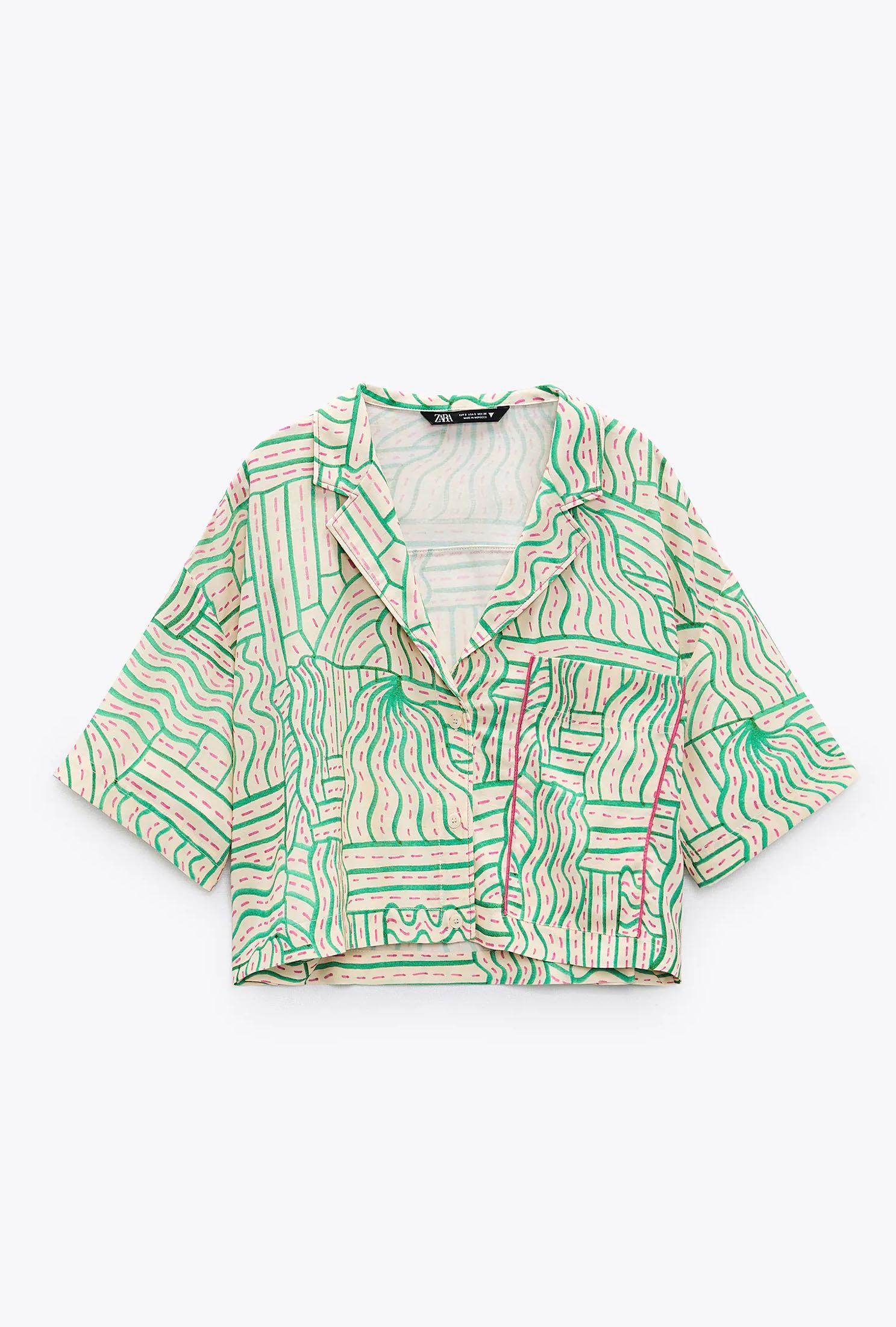 BNWT Zara Linen Blend Pyjama Shirt 