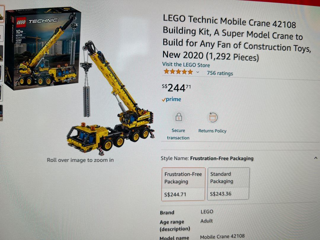  LEGO Technic Mobile Crane 42108 Building Kit, A Super Model  Crane to Build for Any Fan of Construction Toys, New 2020 (1,292 Pieces) :  Toys & Games