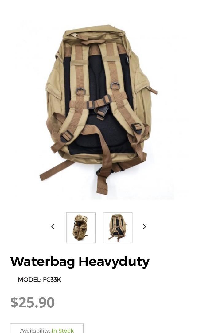 DG backpack (Category: Belt bags, Clutches and Pouches) located in Singapore. Submitted by runningpandaz (Listing ID 133456237, Image 2). Description: Link in the description of product https://www.dgsoldiertalk.com/waterbag-heavyduty-1725.html Colour: khaki.