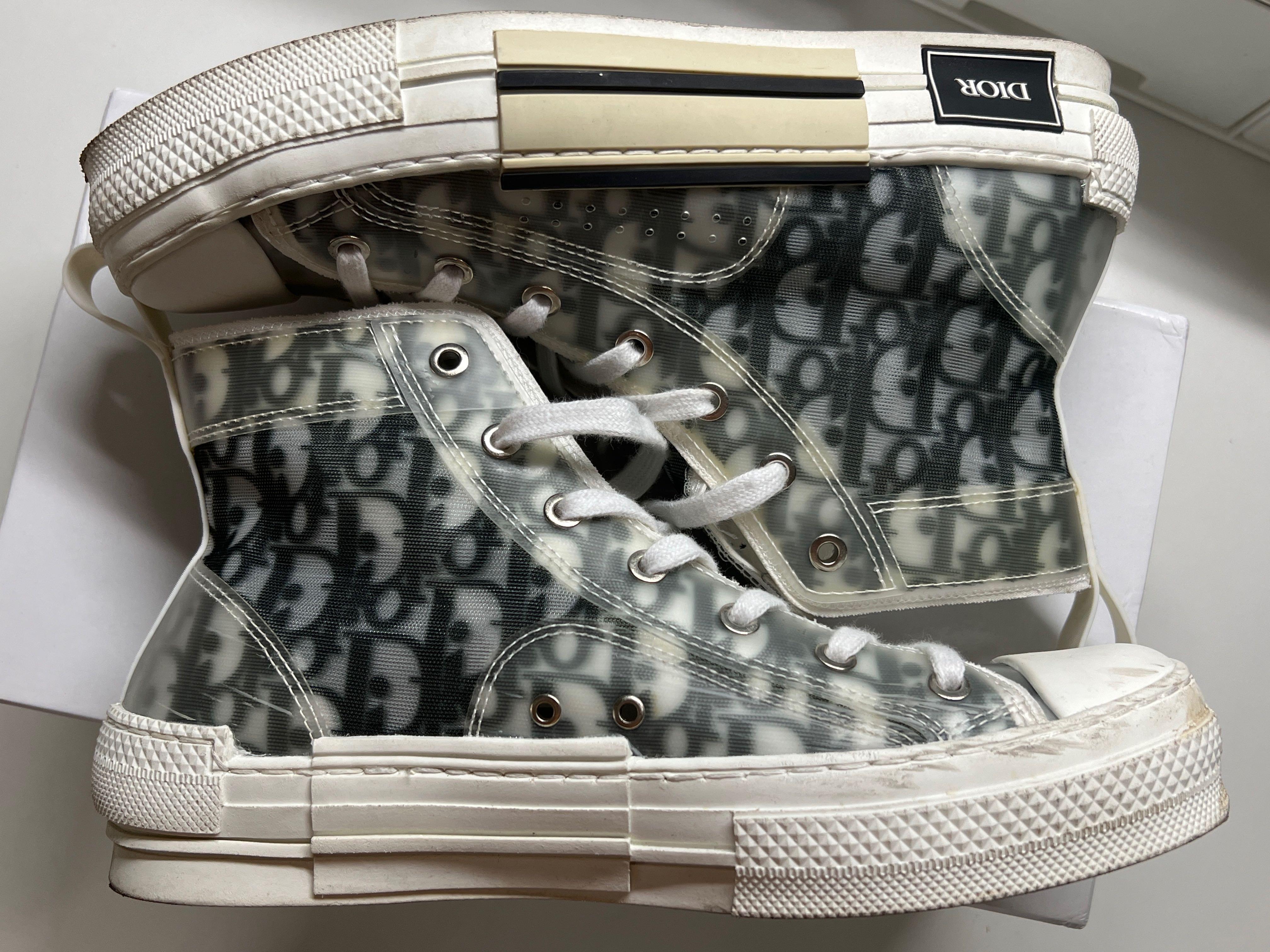 B23 High-Top Sneaker White and Black Dior Oblique Canvas