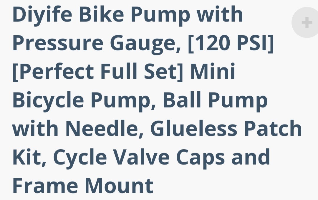 Bike Pump, [120 PSI][Perfect Full Set] Diyife Mini Bicycle Pump with Gauge,  Ball Pump with Needle, Glueless Patch Kit, Cycle Valve Caps and Frame