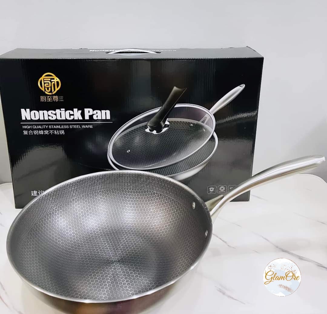 Nonstick Wok Pan with Box, Furniture & Home Living