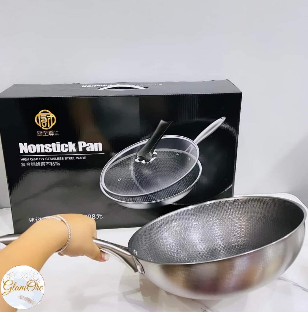 Nonstick Wok Pan with Box, Furniture & Home Living