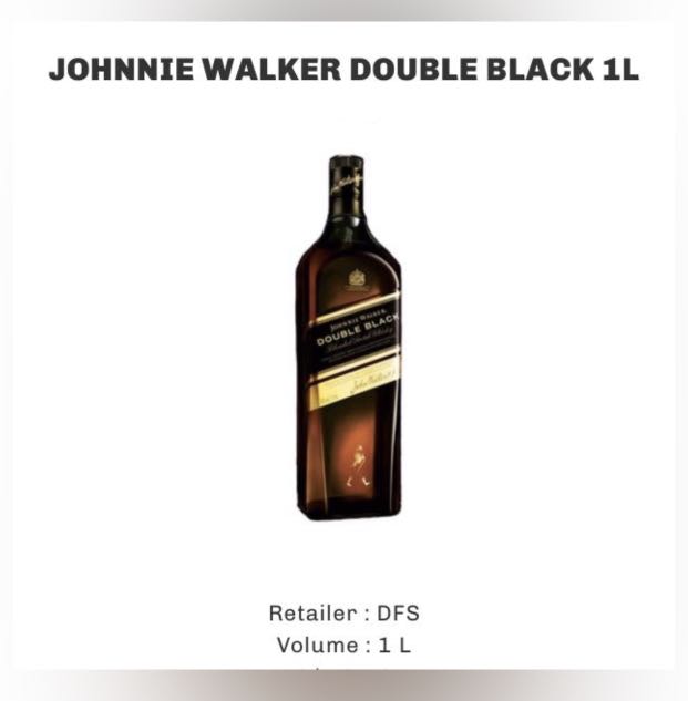 JOHNNIE WALKER DOUBLE BLACK. 1 L, Food & Drinks, Beverages on ...