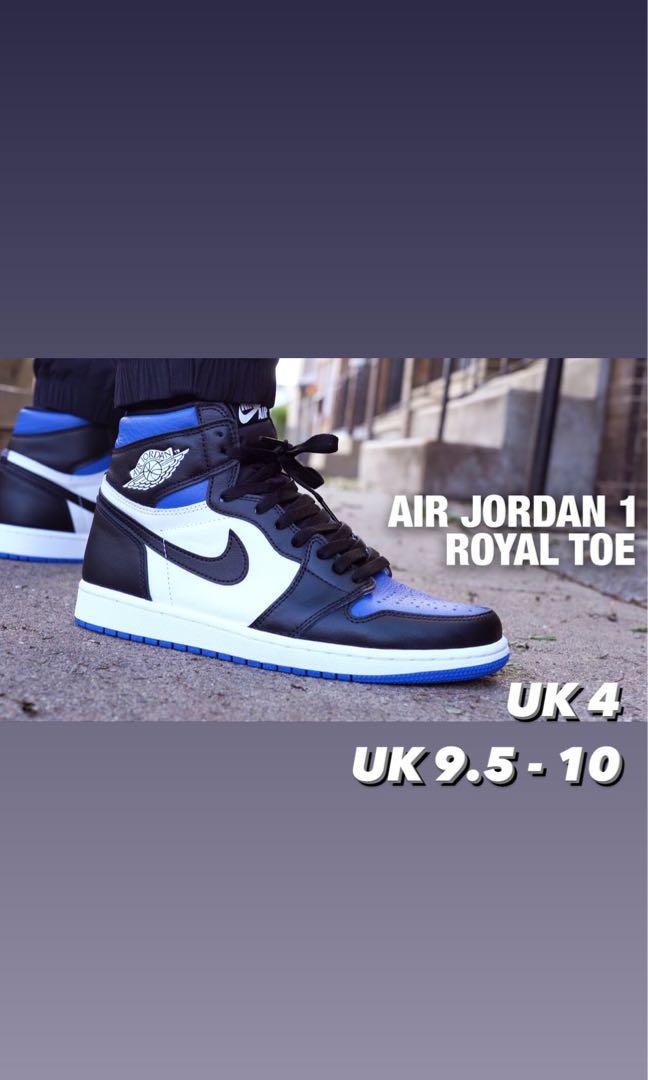 Jordan 1 Royal Toe, Men's Fashion 