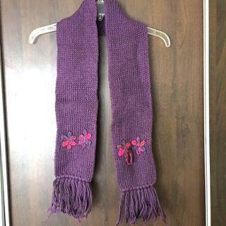 Korea Purple flower Knit Scarf