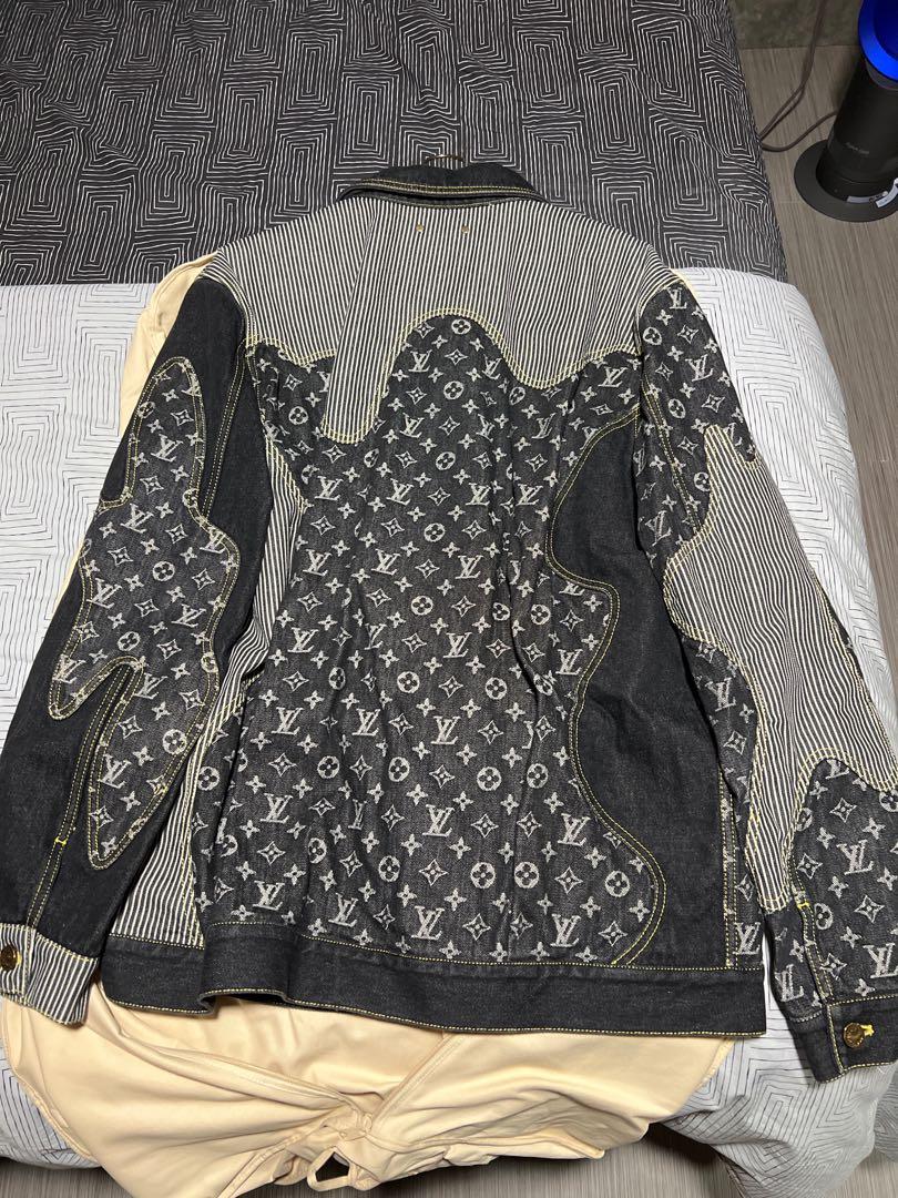 Louis Vuitton Monogram Crazy Denim Workwear Jacket BLACK. Size 56