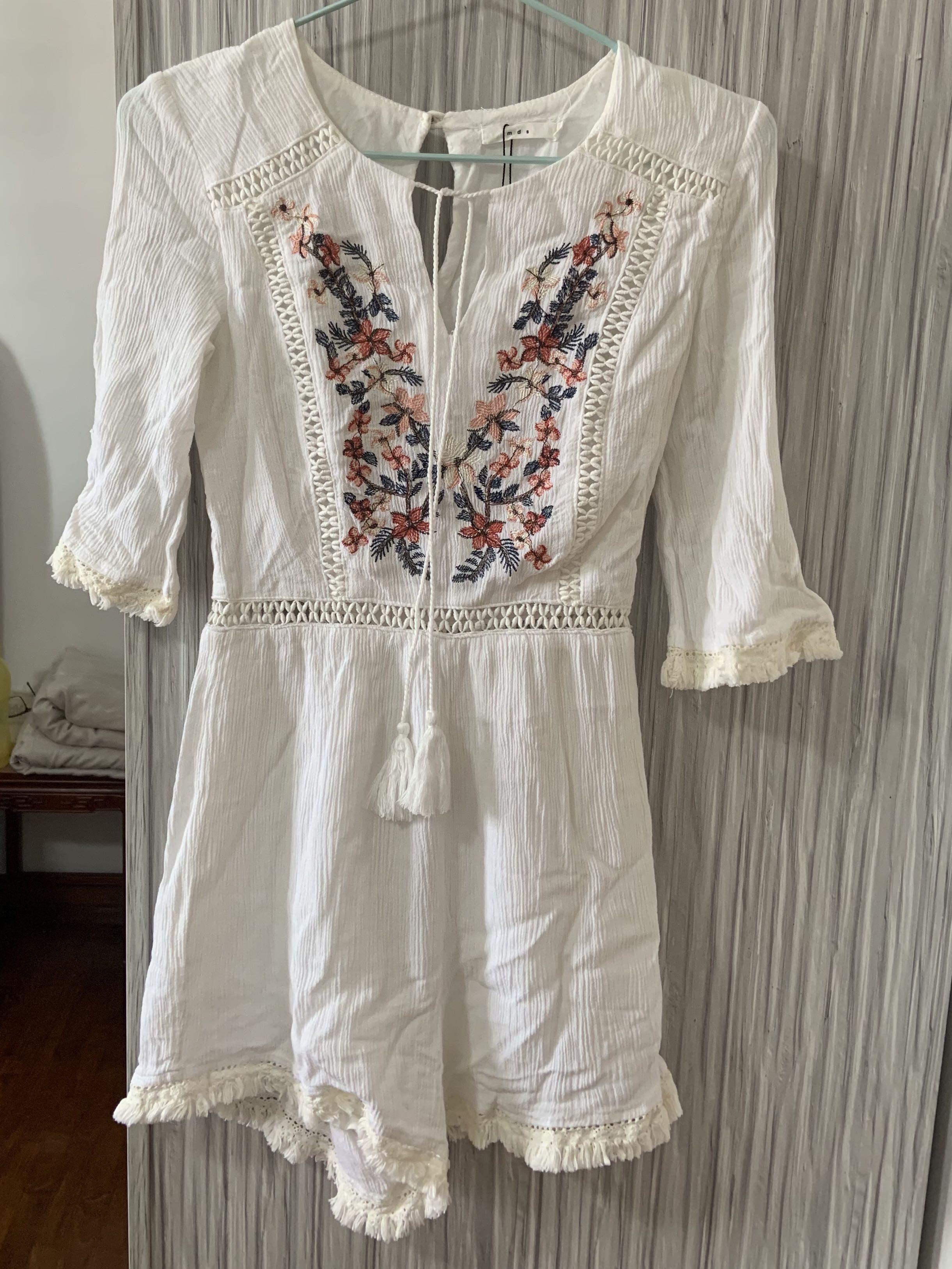 Janine embroidered dress clearance