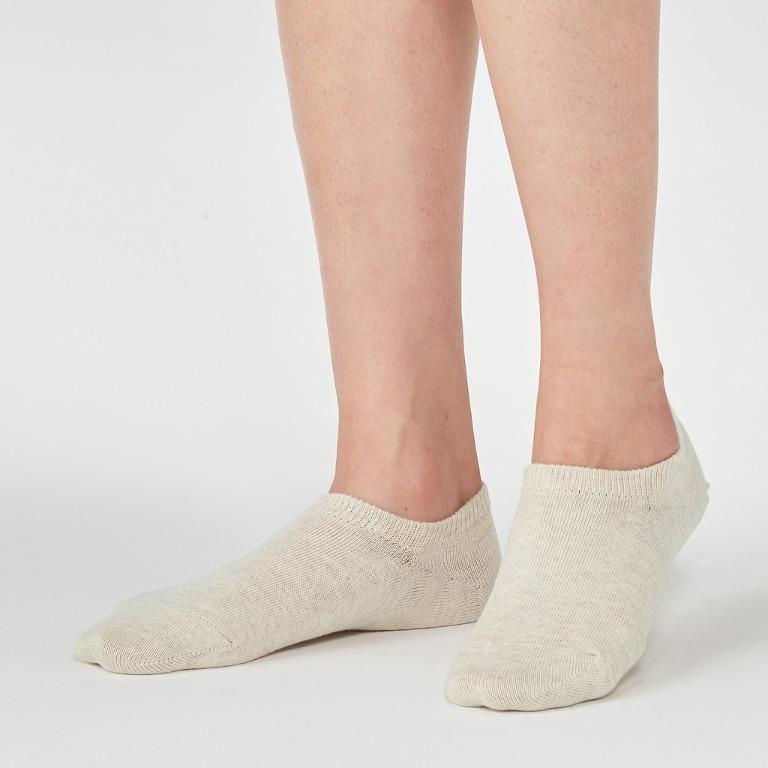 5 pairs Men Organic Cotton Mix Right Angle Sneaker-In Socks MUJI
