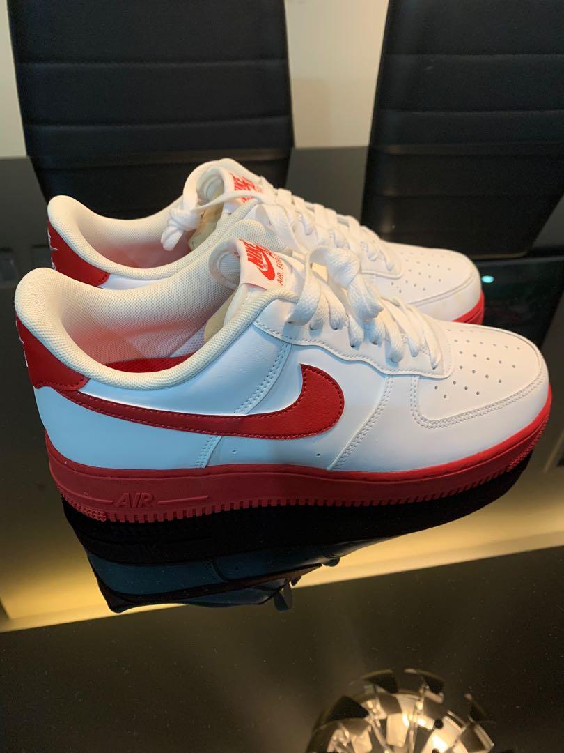 White air force ones red bottoms cheap