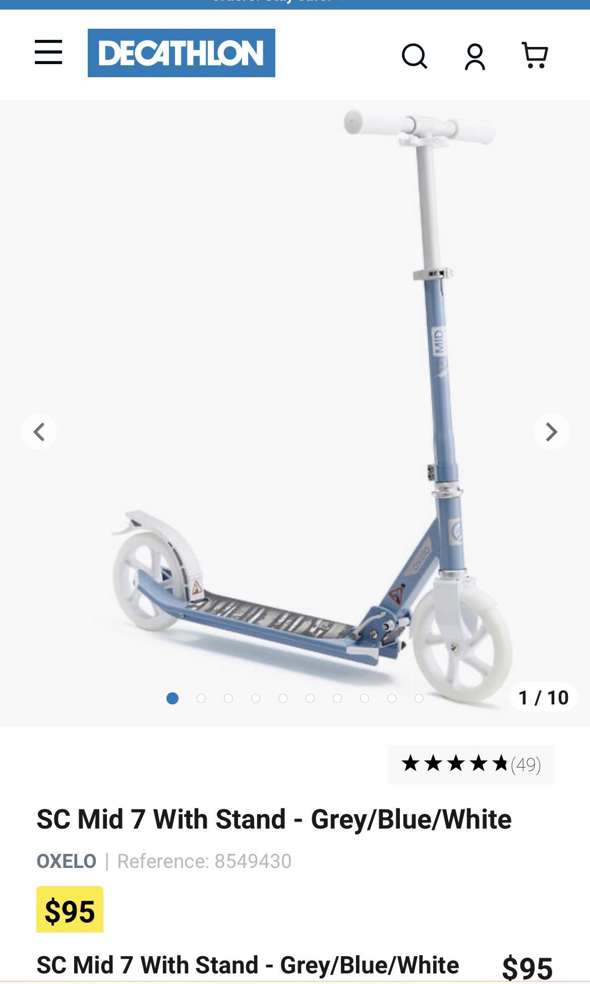 Oxelo 2wheel Decathlon Scooter with stand, Sports Equipment, Sports