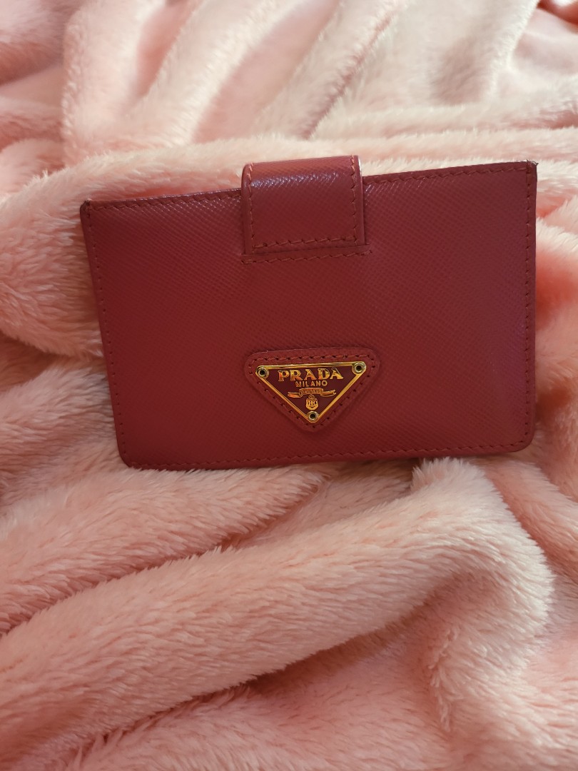 RTP $2,240) PRADA CRYSTAL CARD HOLDER WITH ADJUSTABLE CHAIN